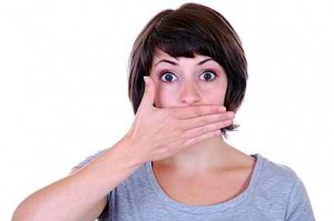 hand-over-mouth