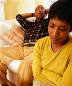 husband not talking worried wife