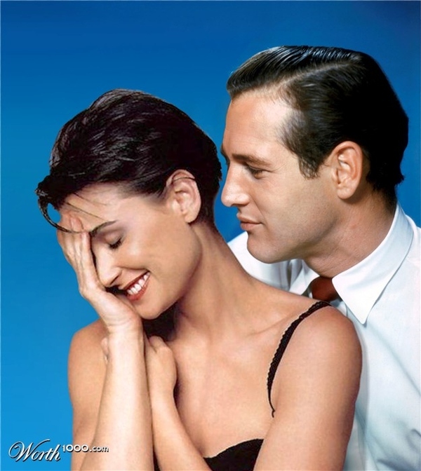 Demi Moore and Paul Newman