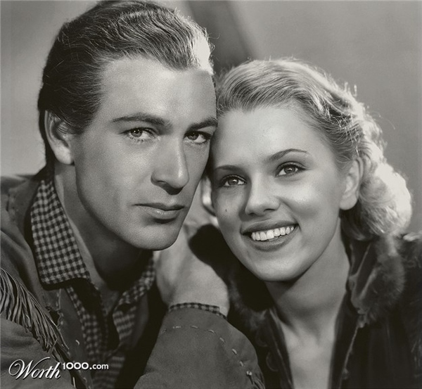 Gary Cooper and Scarlet Johansson